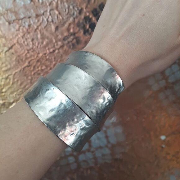 Zara Silvertone Statement Cuff Bracelet - Picture 7 of 15